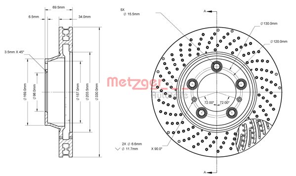 METZGER 6110881 Bremsscheibe
